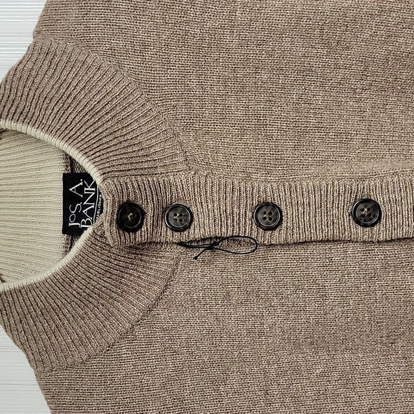 Jos. A. Bank Tan Crewneck Sweater,  Mens Large Lambs Wool/nylon. New With Tags - Picture 2 of 4